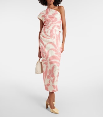 Abito midi in lino con stampa | SIR