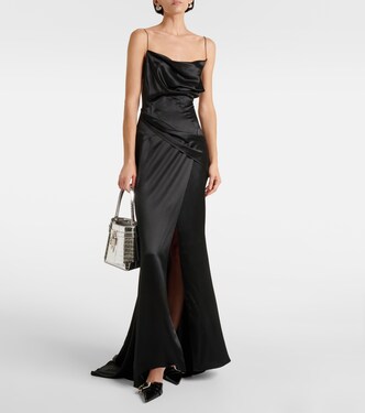 Gathered silk satin gown | Givenchy