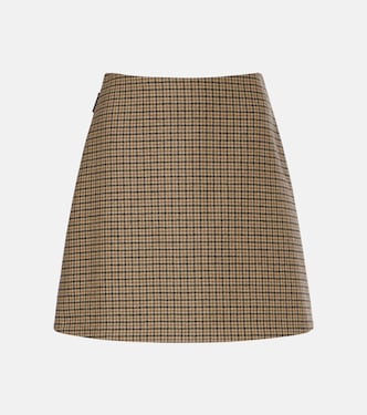 Minifalda de mezcla de lana a cuadros | Moncler
