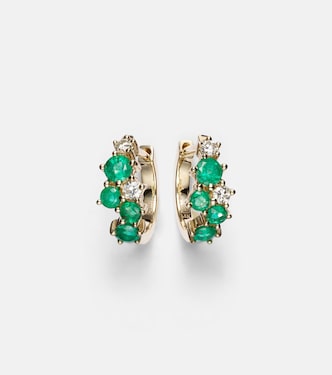 x Wicked  – Boucles d'oreilles Emerald City en or 14 ct, émeraudes et diamants | Sydney Evan