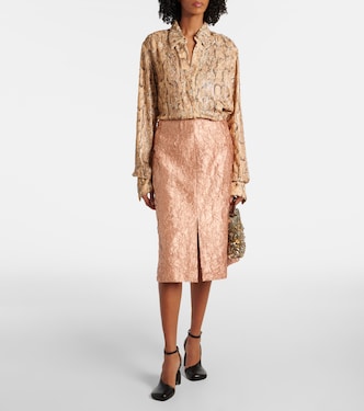 Jupe midi en lamé | Dries Van Noten