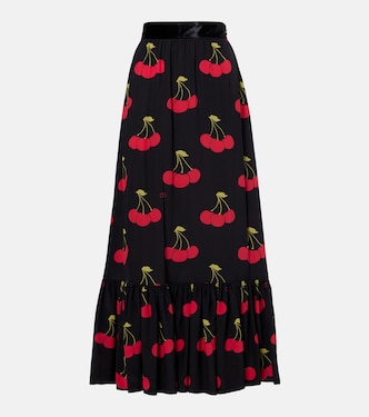 Jupe longue imprimée en soie | Valentino