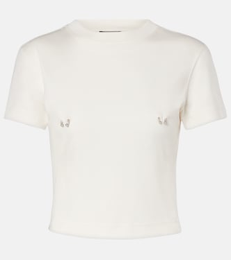 Embellished cotton jersey T-shirt | Mugler