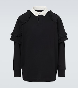 Layered ruffled cotton jersey polo shirt | Simone Rocha