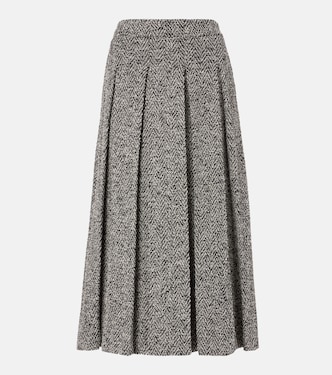 Gallo cotton and wool-blend midi skirt | Max Mara