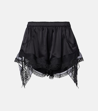 Short Ildana en soie mélangée et dentelle | Isabel Marant