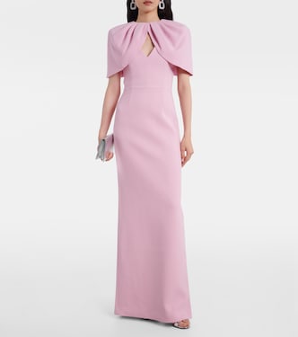 Xena caped crêpe gown | Rebecca Vallance