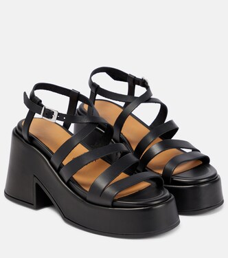 Platform leather sandals | Ganni