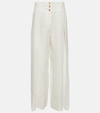 High-waisted wide-leg linen pants | Loro Piana