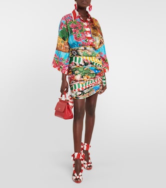 Minifalda Portofino de seda estampada | Dolce&Gabbana