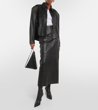 Jupe longue en cuir | Wardrobe.NYC
