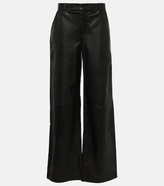 Pantalon ample à taille haute en cuir | Frame