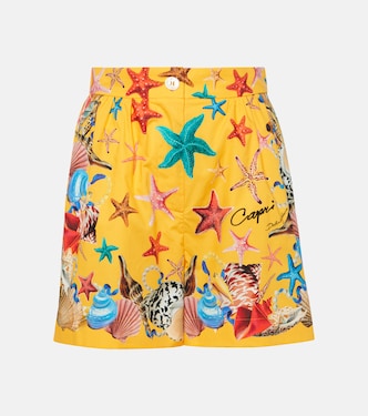 Shorts Capri de algodón de tiro alto | Dolce&Gabbana