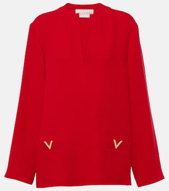 VGold Cady Couture silk top | Valentino