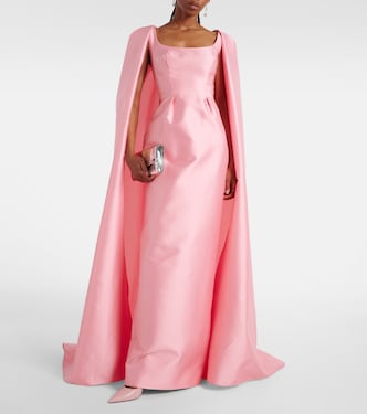 Vestido de fiesta Mikado con capa | Monique Lhuillier