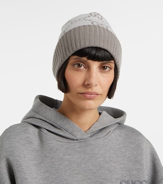Gorro de cachemir con GG en jacquard | Gucci
