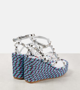 Espadrilles compensées Rockstud en cuir | Valentino Garavani