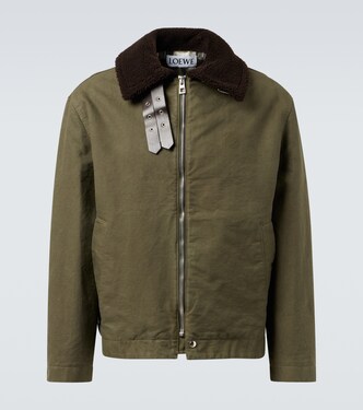 Jacke aus Baumwoll-Twill mit Shearling | Loewe