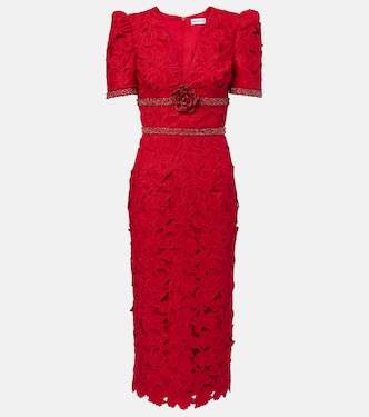 Abito midi in pizzo con decorazioni | Rebecca Vallance