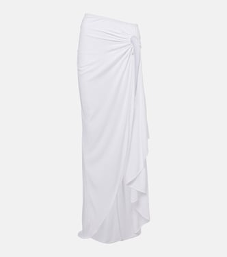 Falda midi Crescent asimétrica drapeada | Christopher Esber