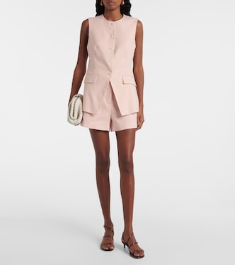 Shorts Jazmin in misto lino a vita alta | Veronica Beard