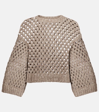Pullover in maglia traforata | Brunello Cucinelli