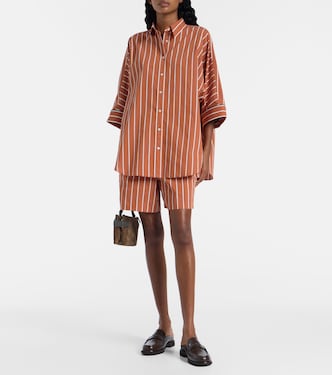 Striped cotton-blend Bermuda shorts | Brunello Cucinelli
