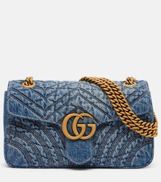 GG Marmont 스몰 데님 숄더 백 | Gucci