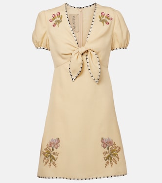 Vestido corto con bordado floral | Valentino