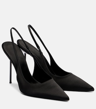 Lidia 105 satin slingback pumps | Paris Texas