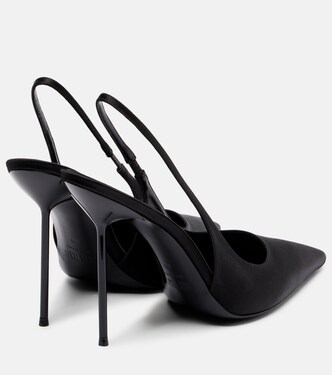 Lidia 105 satin slingback pumps | Paris Texas