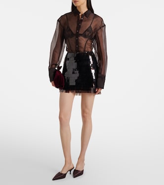 Aida sheer silk organza shirt | Staud