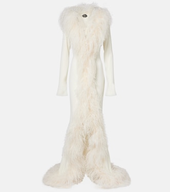 Bridal Robe Hollywood mit Federn | Taller Marmo