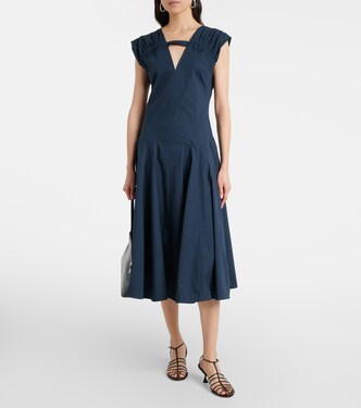 Manoela棉质混纺中长连衣裙 | Proenza Schouler