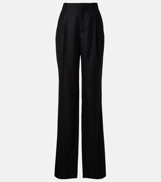 High-rise cashmere straight pants | Saint Laurent