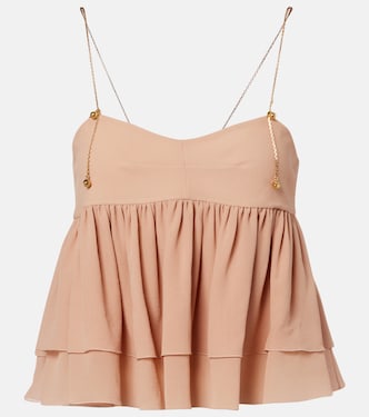Gathered silk top | Chloé