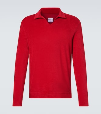 Peter cotton terry polo sweater | Fedeli