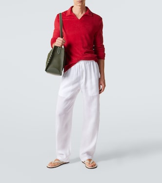 Peter cotton terry polo sweater | Fedeli