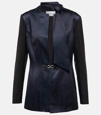 Tie-neck satin blazer | Ferragamo