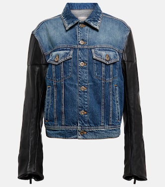 Leather-paneled denim jacket | Tod's