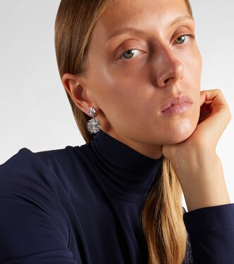 Fireworks 18kt white gold drop earrings with diamonds | Suzanne Kalan