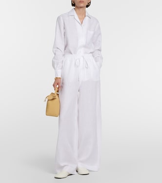 Weite High-Rise-Hose aus Leinen | Loro Piana