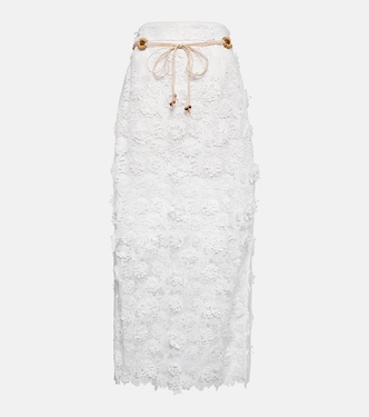 Falda midi Raie de encaje | Zimmermann