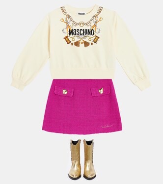 Sudadera en mezcla de algodón con logo | Moschino Kids