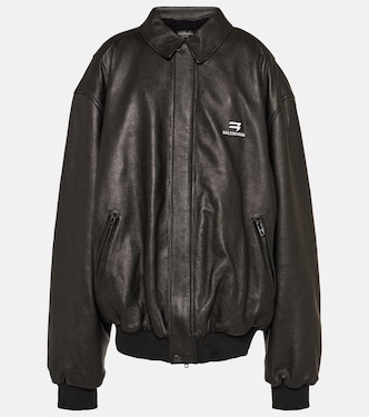Oversize-Bomberjacke aus Leder | Balenciaga