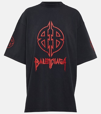T-shirt in misto cotone con stampa | Balenciaga