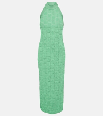 Vestido midi con monograma calado | Balmain