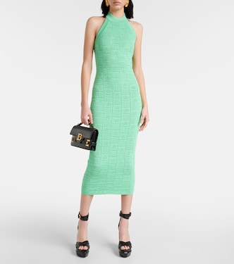 Vestido midi con monograma calado | Balmain