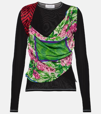 Silk Scarves draped jersey top | Marine Serre