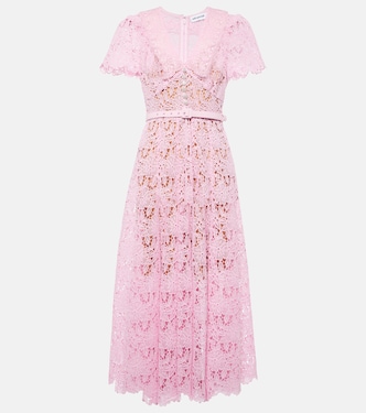 Floral guipure lace midi dress | Self-Portrait